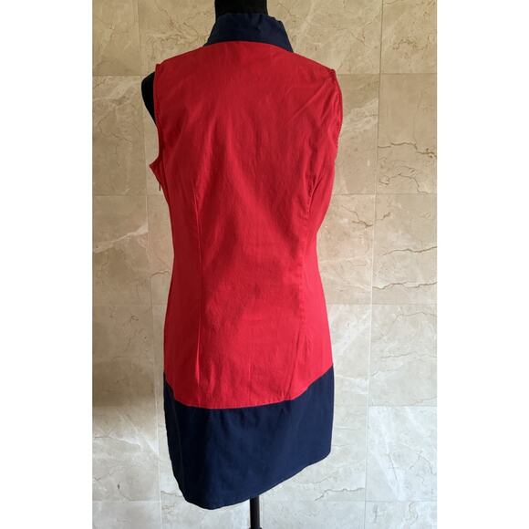 STS Sail to Sable Poplin Tunic Dress - M - Red Navy Preppy Holiday Resortwear - Picture 9 of 10